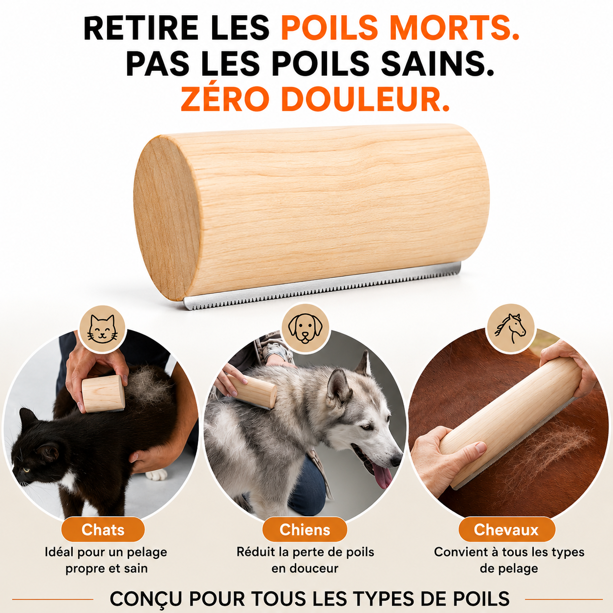 Brosse Clean'Poils™- Fini les poils partout