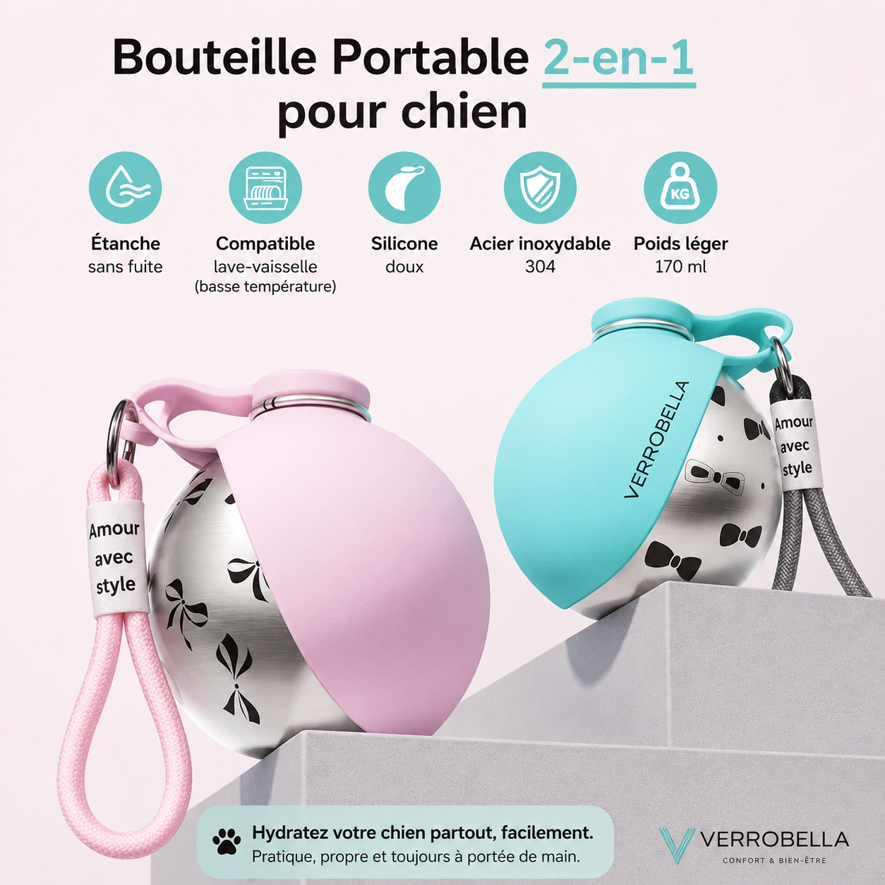 Gourde Toutou 2-en-1 Verrobella™