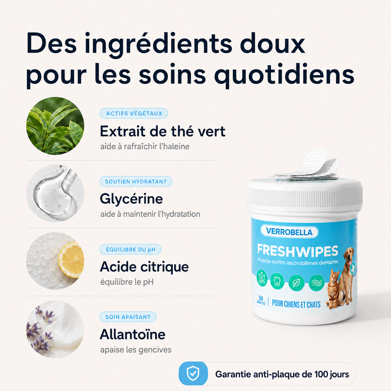 FreshWipes™ – Lingettes dentaires pour chiens et chats