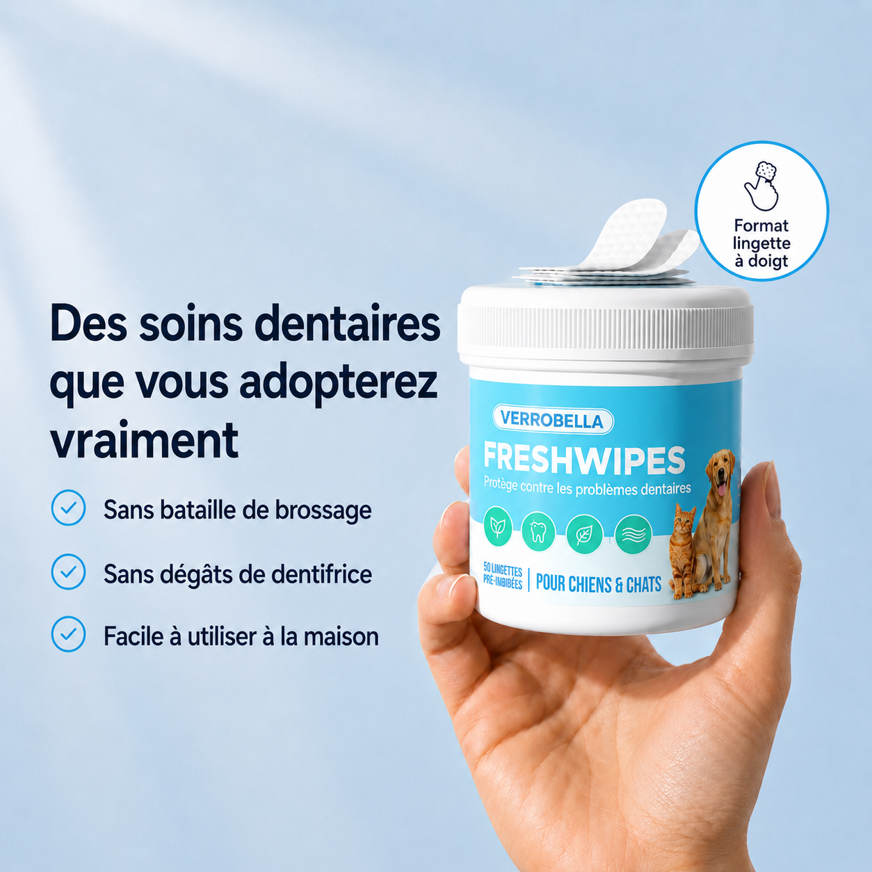 FreshWipes™ – Lingettes dentaires pour chiens et chats