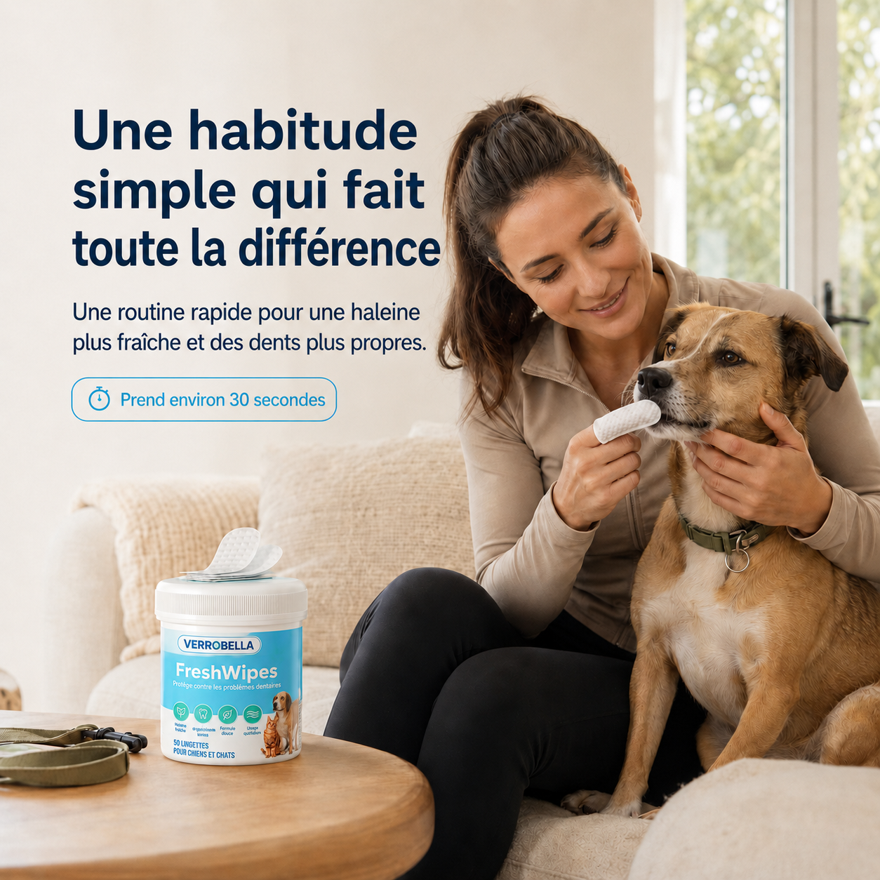 FreshWipes™ – Lingettes dentaires pour chiens et chats